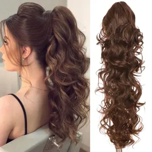 Wig Ponytail WomenS Long Hair Curly Hair Grab Clip Fake Ponytail Imitation Strap High Ponytail Braid Natural Ultra Light Tail