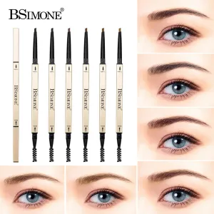 Bsimone Double Head With Very Thin Eyebrow Pen Long-Lasting Waterproof And Sweatproof Small Gold Eyebrow Pen