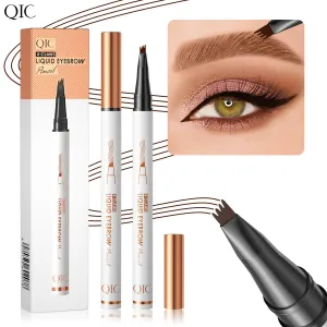Qic Wild Eyebrow Liquid Four-Claw Eyebrow Pen Waterproof Non-Dizzy Makeup Natural Smooth Four-Head Split Eyebrow Pen Beauty Makeup