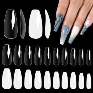 Ballet Nail T-Shaped Nail 600 Pieces Pack Transparent Natural Color Nail False Nail Full Sticking Ballet Nail Coffin Nail