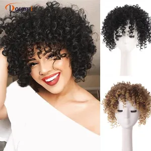 A Piece Of Wig Three-Card Explosive Head Short Curly Hair Wig Replacement Block Covering The Hairline Head Replacement