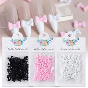50 Bow Tie One-Word Bow Ballet Nail Art Decoration Bag Three-Dimensional Frosted Resin Decoration Dressing Armor Accessories