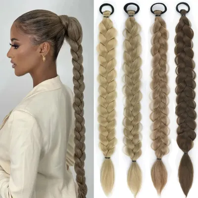 Wig Ponytail Children'S Three-Strand Braid Temperament Braid Hair Braid Small Dirty Braid Ponytail Clip Fish Bone Braid