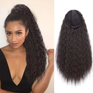 Horse-Hair Wig Stretch Net Corn Beard Horsetail Yaki Horsetail Wig Women'S Wool Curly Wig