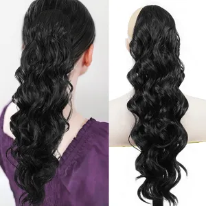 Drawstring Curly Long Curly Hair Extensions Wig Handmade Ponytail Ponytails