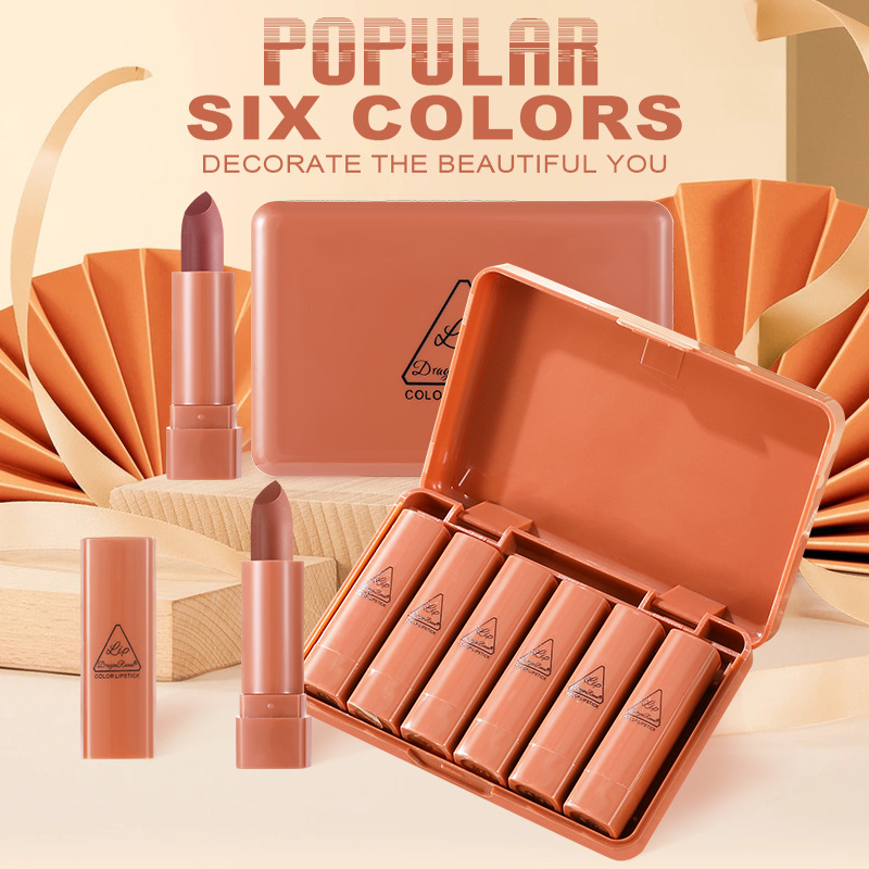 Wholesale Dragon Ranee Mini Cute Sample Lipstick Set Matte 6 Nude