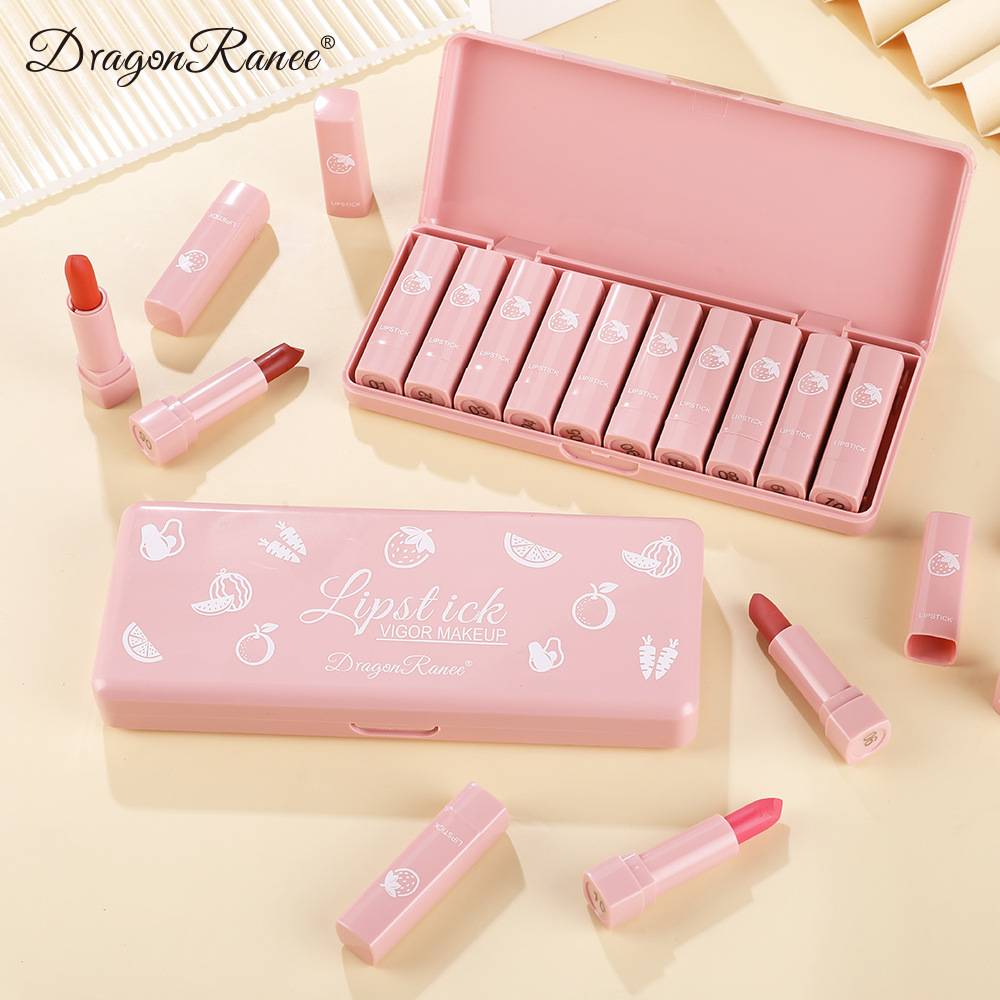 Wholesale Dragon Ranee 10 Small Sample Pink Mini Lipstick Gift Box
