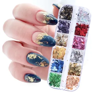 Nail Glitter Sequins Popular Platinum Shredded Gold And Silver Paper Foil Nail Jewelry