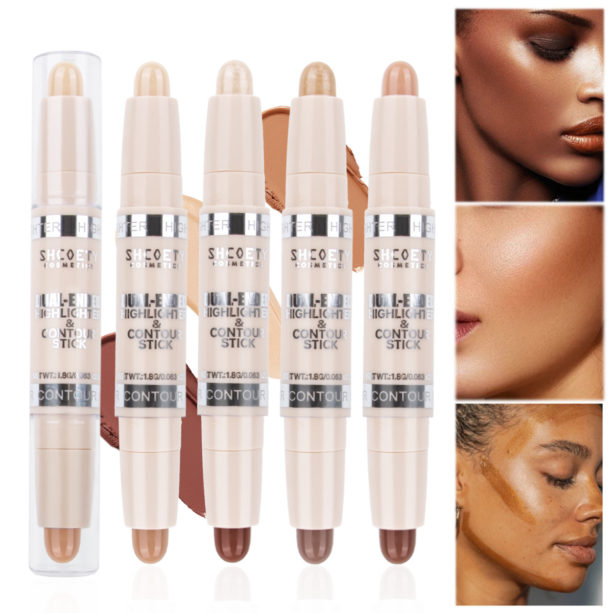 Wholesale Shcoety Double-Headed Face-Fixing Stick High-Gloss