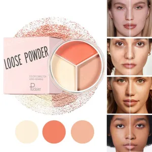 Pudaier Three-Color Powder Powder Makeup Lasting Oil Control Brightening Concealer Waterproof Oil Control Sweat-Proof Repair