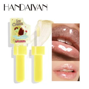 Handaiyan Ice Cream Moisturizing Lip Oil Transparent Pearlescent Color Changing Doodle Lip Primer