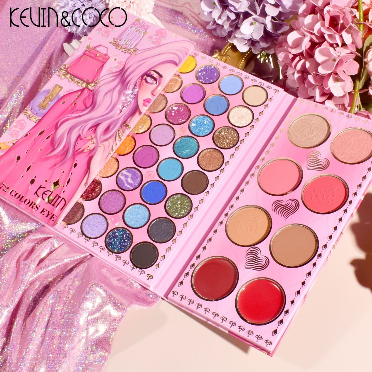 ★GLOWNY★ PEEKABOO SMOKE TEE (6 Colors) Wholesale Kevin & Coco 72 Color Eye Shadow Plate Folding