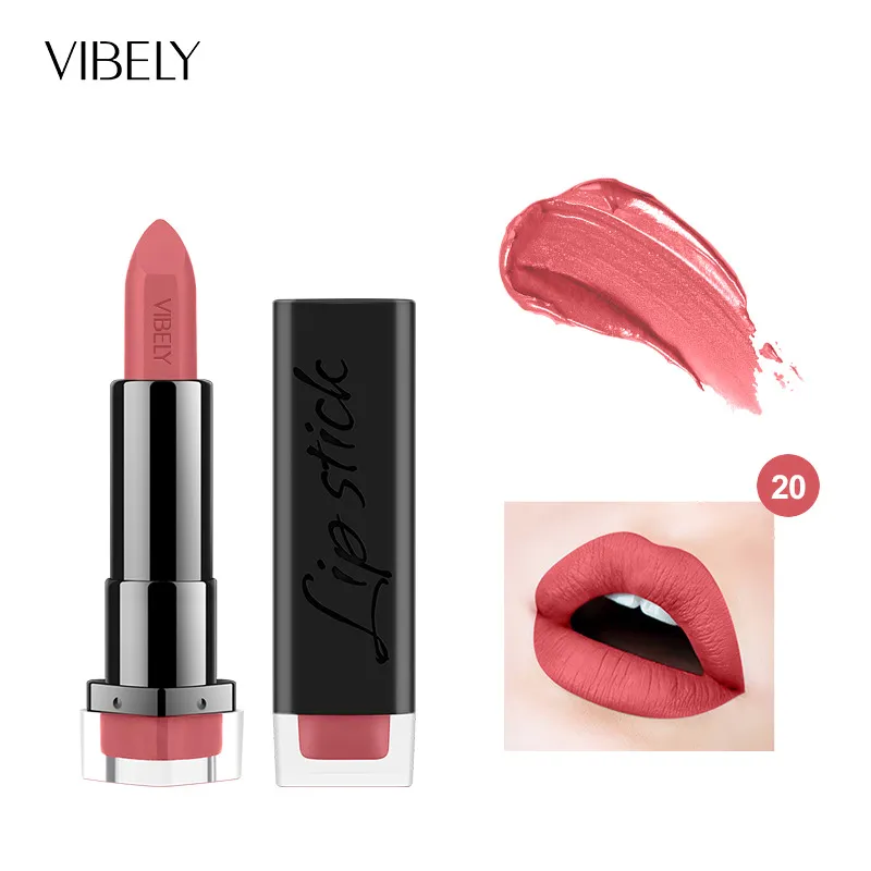 Wholesale Vibely Matte Waterproof Durable Non-Stick Cup 29 Color Lipstick