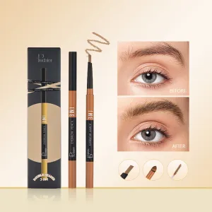 Lápiz de cejas de triángulo doble tres en uno de Pudaier, resistente al agua, en crema para cejas, polvo para cejas, de duración natural, 6 colores