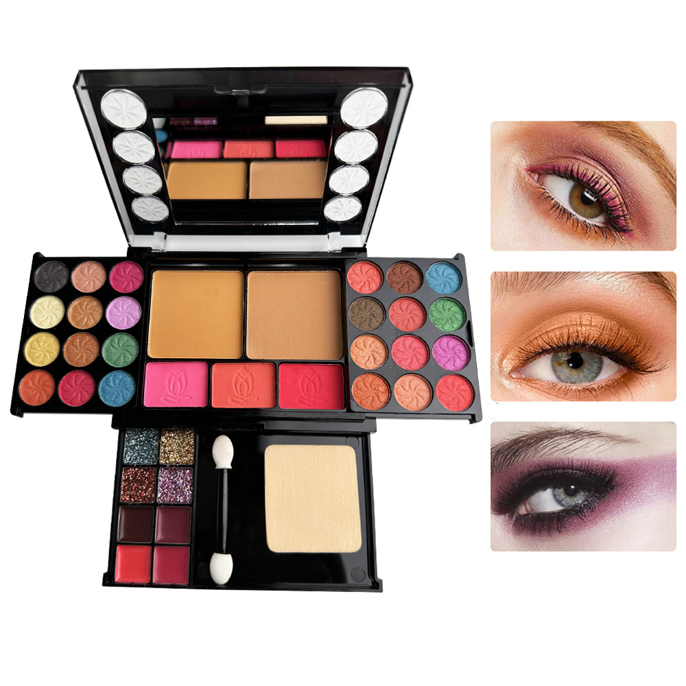 Wholesale Glazzi Eye Shadow Powder Cake Blush Lip Glaze Suit Easy