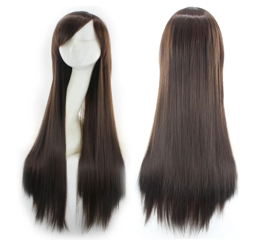 Wholesale 80Cm Universal Long Straight Hair Anime Multicolor Women'S  Cosplay Christmas Festival Performance Wig High Temperature Silk Full Head  Cover