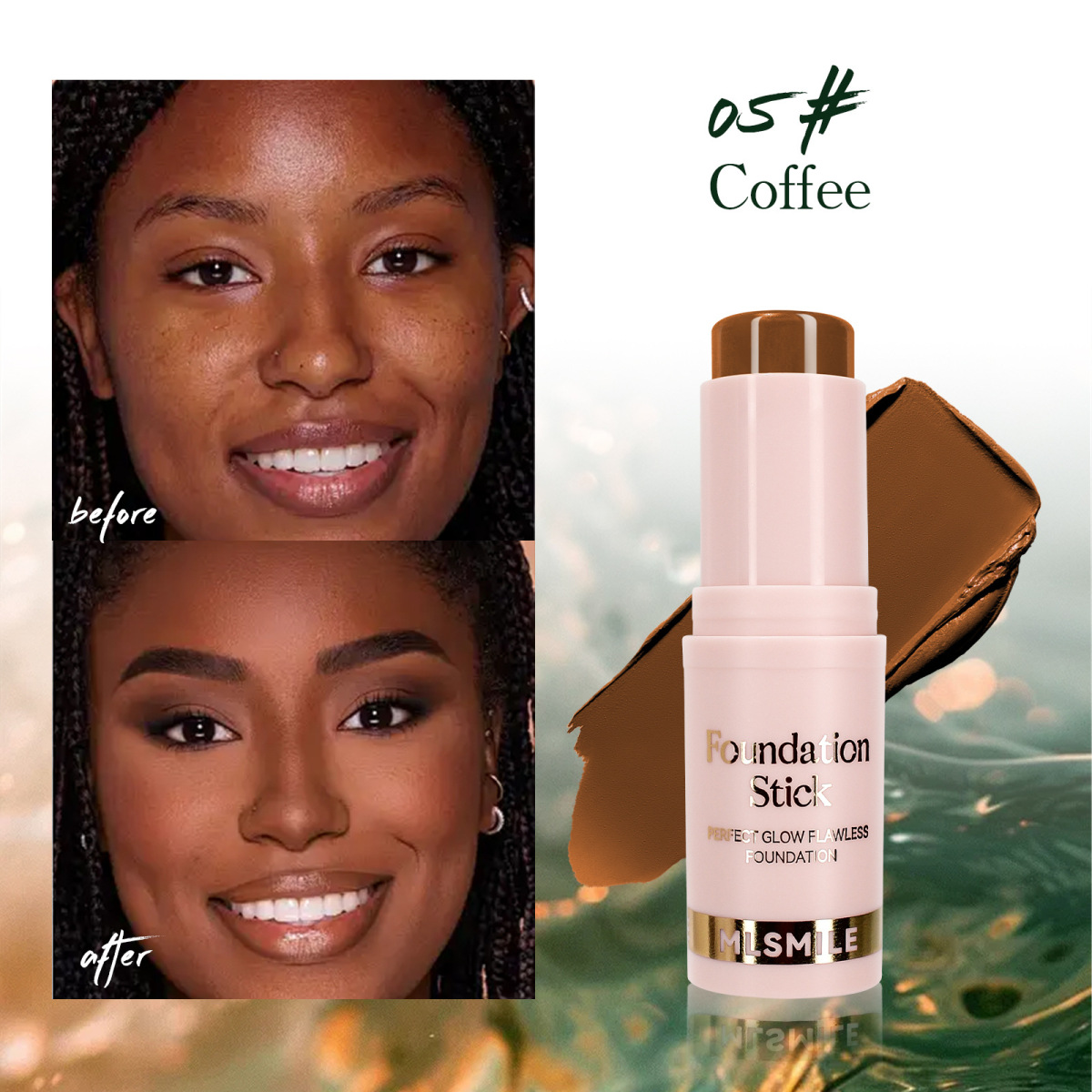 Wholesale Mlsmile 6 Color Foundation Stick Waterproof Sweatproof