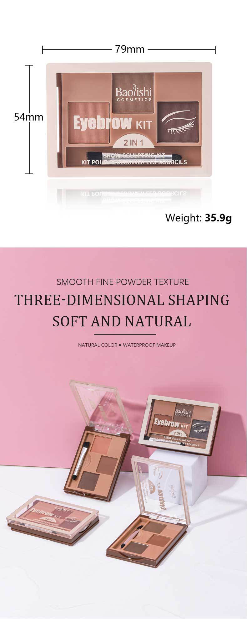 Wholesale Yabaolian Eyebrow Powder Plate Three-Color Makeup Eye