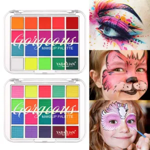 Placa de sombras de ojos para el rostro Maquillaje de belleza Pintura facial para el cuerpo Graffiti Sombra de ojos de color para el rostro Maquillaje de color para el rostro fácil de limpiar