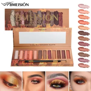 Bmeision12 Color Flame Eye Shadow Plate - Sombra de ojos en color calabaza perlada que no florece