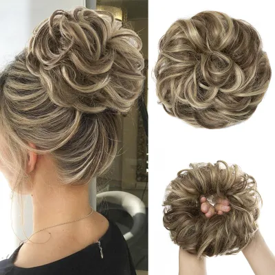 Yunkai Wig Gradient Big Wave Long Curly Hair Wig One Piece Can Be Adjusted Freely Fishing Line Hair Extension Piece