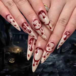 Halloween 3D Nail Wearable Nail Art Super Long Tip Fake Nails