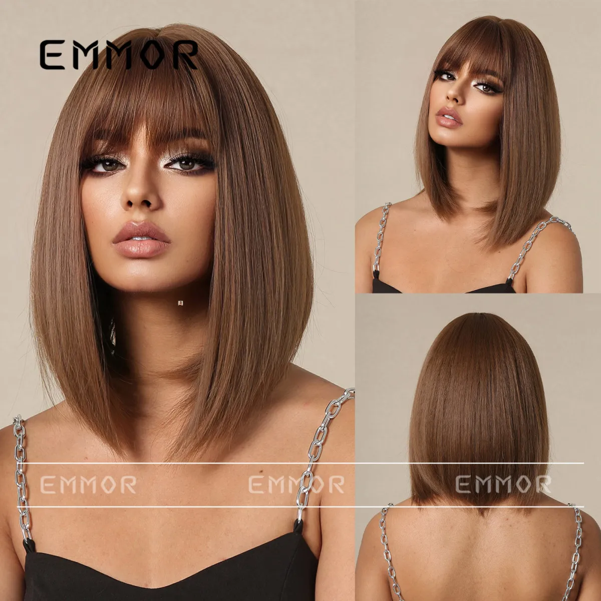 Perruque Synthétique Courte Orange Ondulée Avec Frange - Marque SHYLOHAIR - Idéale Pour Cosplay - Taille Moyenne