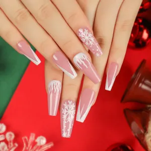 Christmas Snowflake Manicure Fake Nail Piece Finished Detachable Nail Patch Fake Nail
