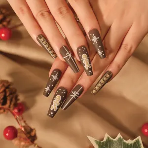Christmas Bow Love Snowflake Wear Finished Nail Pieces