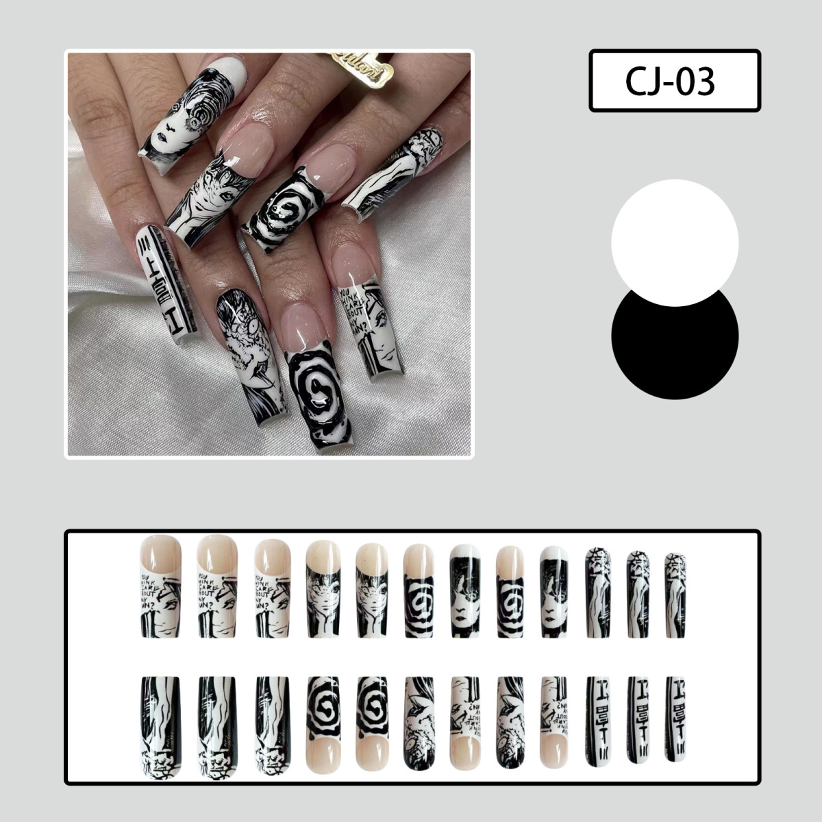 ＿nail〻〻 Wholesale Halloween Two-Dimensional Spiritual Comic Fake Nail