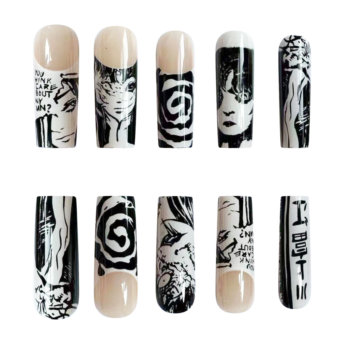 ＿nail〻〻 Wholesale Halloween Two-Dimensional Spiritual Comic Fake Nail