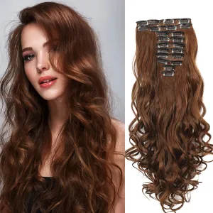 Curly Hair Patch Wig 12-Piece Set Seamless Wig Clipin hair WomenS Chemical Fiber Clip Hair Pieces