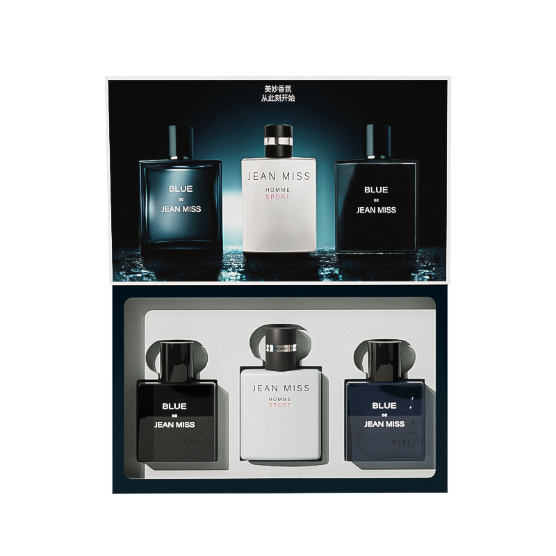 Wholesale Small Town Yixiang Blue Men'S Perfume Suit Three-Piece
