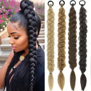 Ponytail Twist Braid Fashion Chemical Fiber Long Wig Boxing Braid High Tie Low Tie Wig Ponytail