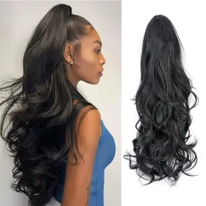 Wig Ponytail WomenS Layered Drawstring Curly Hair High Ponytail Wig Drawstring Big Wave Fashionable Ponytail