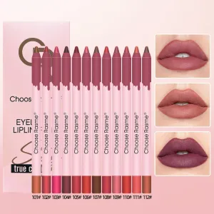 Choose Rasme 12 Color Matte Lip Liner Suit Waterproof Trim Hook Line Nude Lipstick Pen