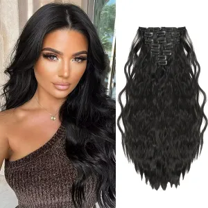 WomenS 7-Piece Wig Set Big Wave Curly Hair Natural Simulation Water Wave Chemical Fiber Heat Resistant Fluffy Wig