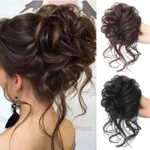 Long-Beard Lazy Hair Loop Flower Bud Ball Head Fluffy Natural Bride Lazy Fake Hair Bun