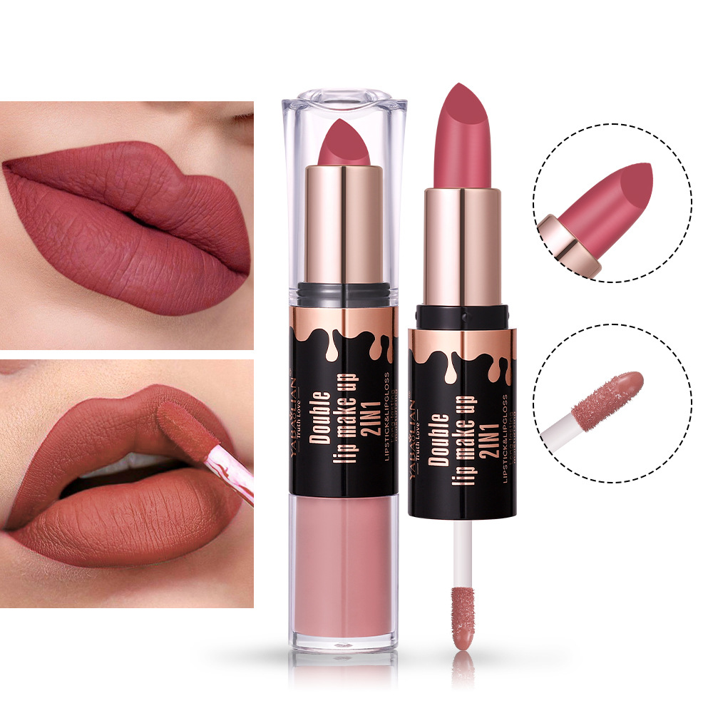 Wholesale Lipstick 2-In -1 Lip Gloss Makeup Yabaolian Double Lip