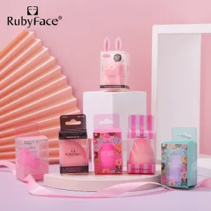 Éponge à maquillage Rubyface Wet And Dry sans latex en forme de calebasse biseautée avec goutte d'eau