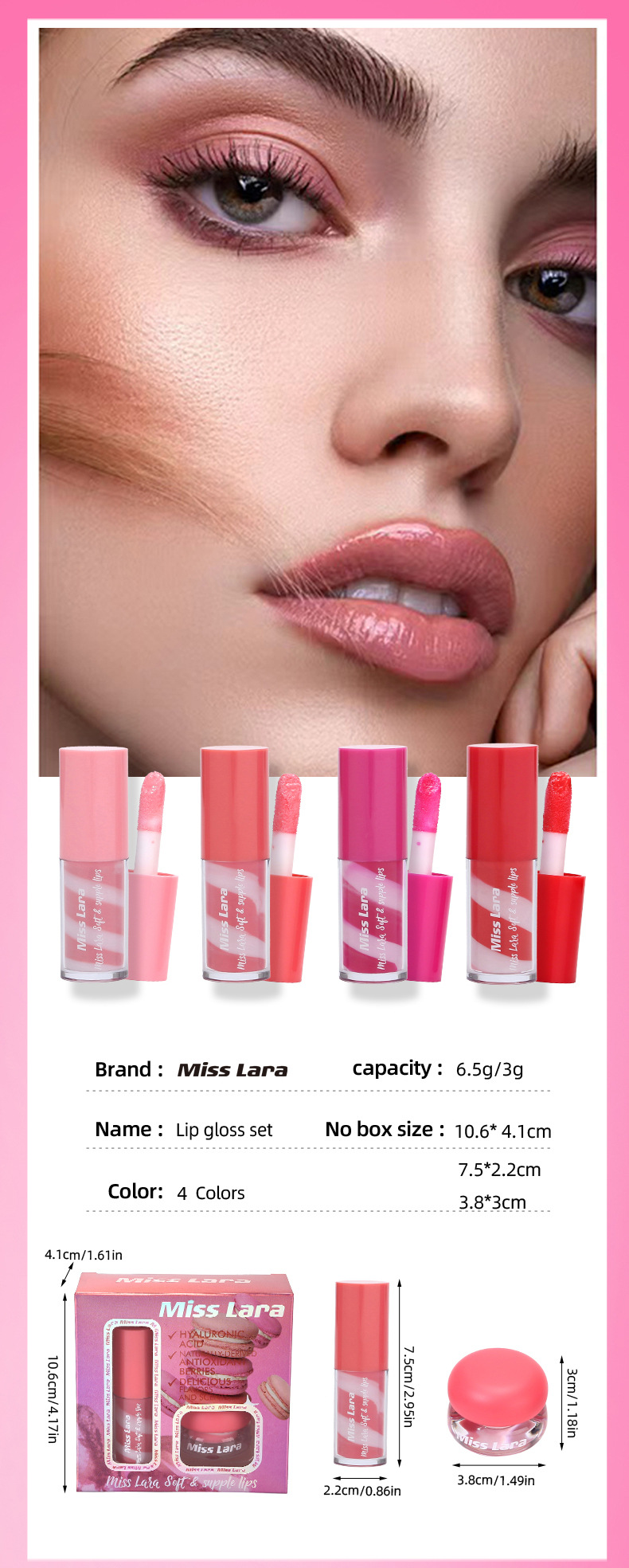 Wholesale Miss Lara Two-Color Spiral Lip Gloss Lip Freeze Kit