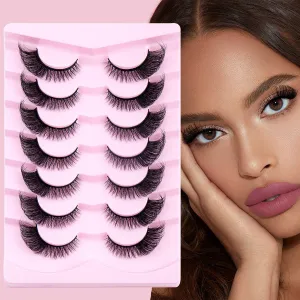 Oblique Flying Fox Eye False Eyelashes 7 Pairs Of Artificial Eye Tail Lengthened Thick Curled False Eyelashes
