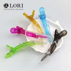 Plastic Multicolor Transparent Hairpin Salon Alligator Clip Barber Shop Hair Partition Fixing Clip