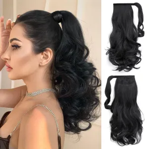 Wig Ponytail Velcro Ponytail Long Curly Hair Extension Large Wave Curly Hair