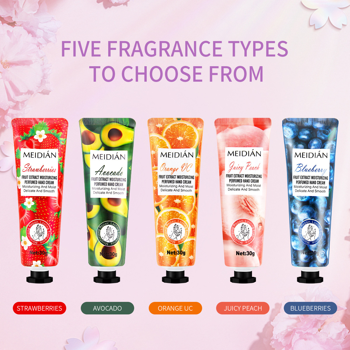 Wholesale Meidian Fruit Flavor Fragrance Hand Cream Bag Set