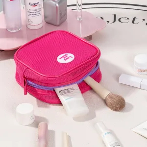 Trousse de maquillage en filet pour les vacances, trousse de rangement de voyage, sac en filet, trousse de toilette à séchage rapide pour la plage