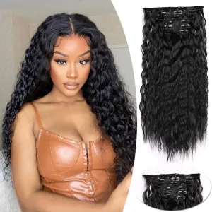 Wool Roll Clip Hair Wig Corn Perm 6-Piece Set Of Chemical Fiber Wig WomenS Water Corrugated Hair Patch