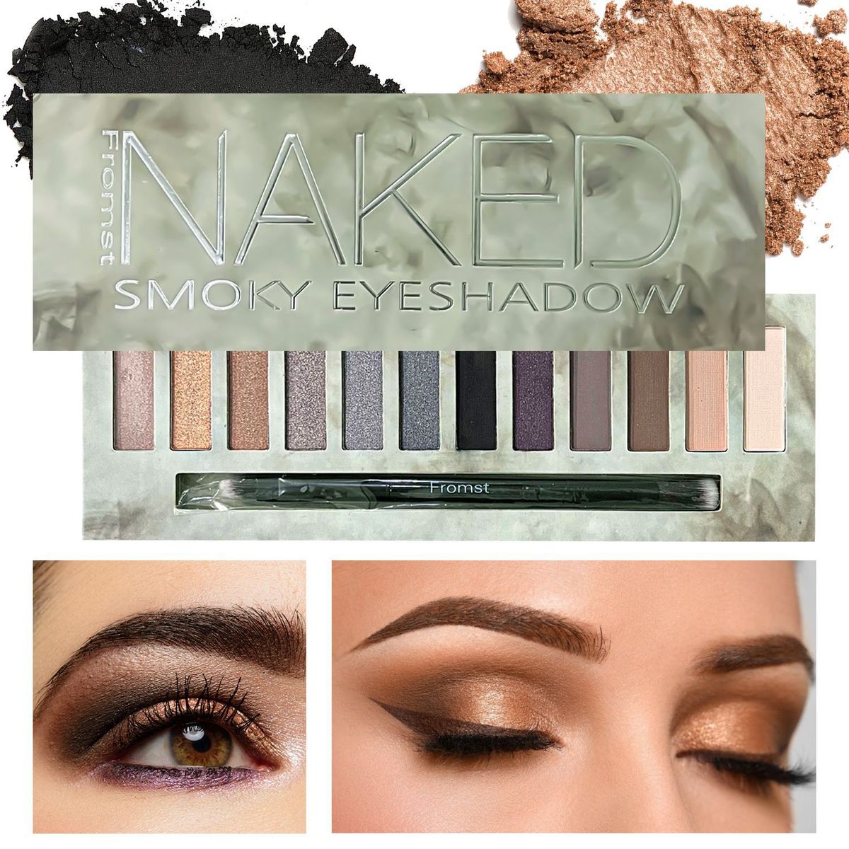 Wholesale Fromst Twelve Color Eyeshadow Plate Matte Earth Color