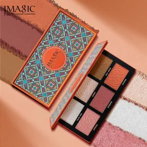 Imagic 6-Color Face Integrated Plate Blush High-Gloss Cosmetic One-Piece Plate Novice Makeup