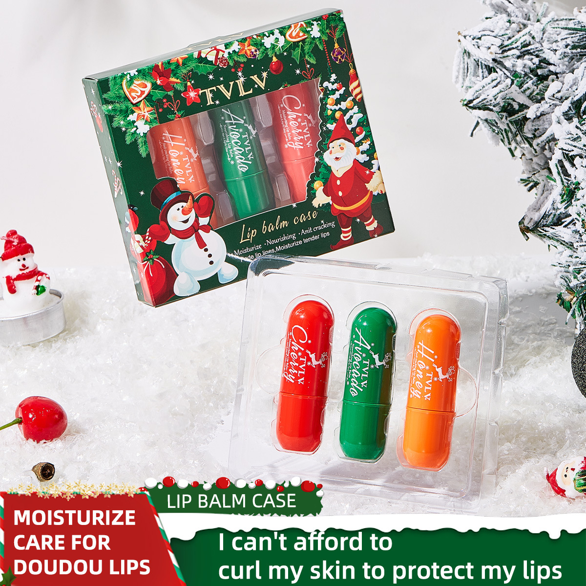 Wholesale Tvlv Lip Balm Set For Christmas